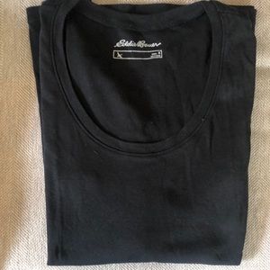 Black Eddie Bauer cotton quarter sleeve tee